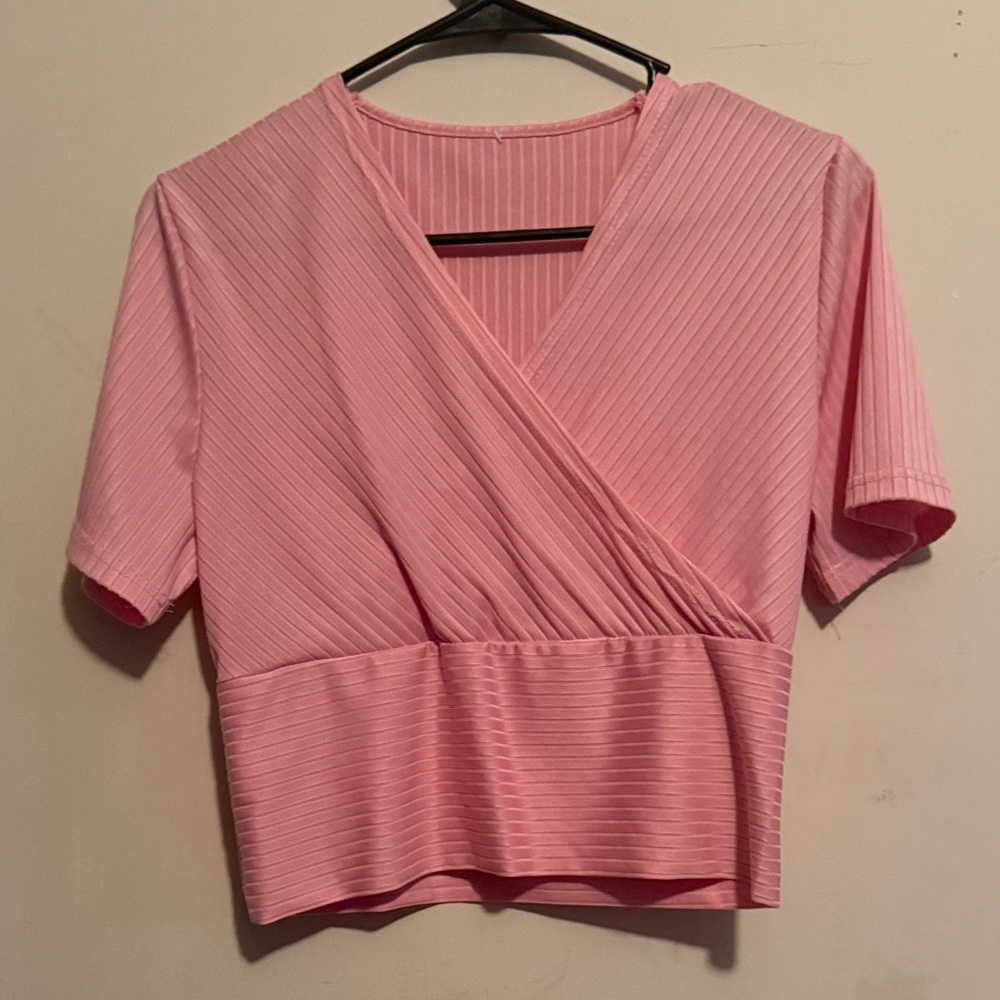 Pink Women's Wrap Top